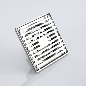 FLOOR DRAIN SQUARE STAINLESS STEEL 4" X 4" 5MM