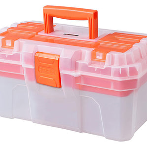 TOOL BOX PLASTIC 41CM/16" CLEAR ORANGE