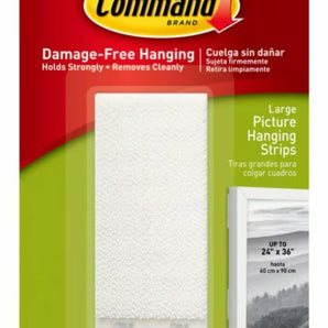 COMMAND PIC HANGING STRIPS L 4PC WHT