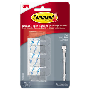 COMMAND CLR FLT CORD CLIPS 4PC 5 STR