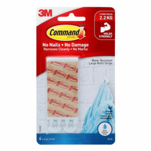 COMMAND STRIPS WATER RESISTANT 4PC