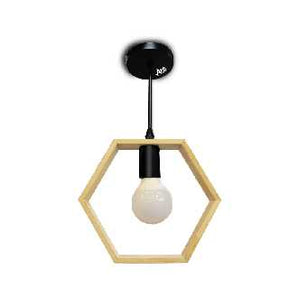 WOODEN HEXAGONAL PENDANT LIGHT