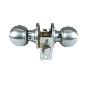 KNOBSET TUBULAR ENTR ROUND SATIN STAINLESS STEEL