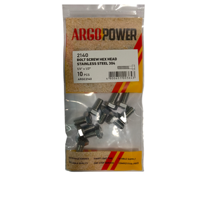 HEX CAP SCREW BOLT 1/4" X 1/2" 10PC SS