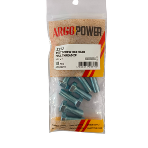 HEX CAP SCREW BOLT 3/8" X 1" 10PC ZP