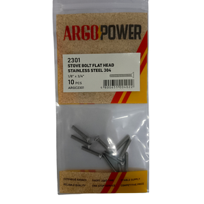 STOVE BOLT FLAT HEAD 1/8" X 3/4" 10PC SS