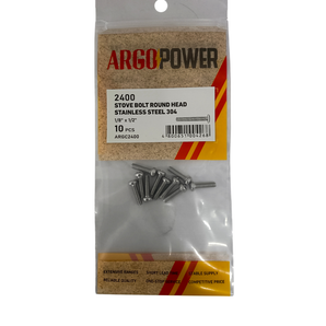 STOVE BOLT RND HEAD 1/8" X 1/2" 10PC SS