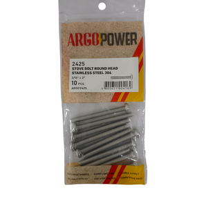 STOVE BOLT RND HEAD 3/16" X 2" 10PC SS