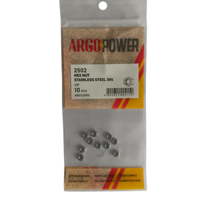 HEX NUT 1/8" 10PC SS