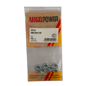 HEX NUT 1/4" 10PC ZP