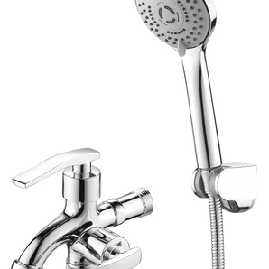 AQUA 2-WAY BATHROOM FAUCET W/ SHOWER KIT CHROME