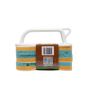 Homer Multipurpose Scrubber Sponges with Handle – Heavy-Duty Cleaning Brush