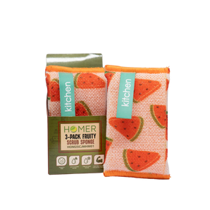 Homer3 Pack Fruit-Themed Scrub Sponges – Non-Scratch Kitchen & Dish Cleaning Set – 3 Pack