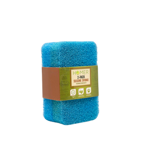 Homer 2 Pack Silicone Dish Sponges – Non-Scratch, Quick-Drying Cleaning Scrubbers