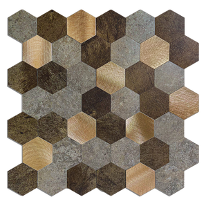 SA TILE 29.0X28.8X0.40CM HONEYCOMB BROWN GOLD