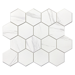 SA TILE 29.2X25.4X0.33CM HONEYCOMB WHITE