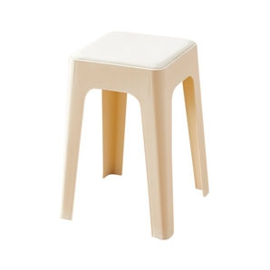 Homer Nordic Plastic Stool Ivory – Modern Minimalist Accent Seat