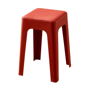 Homer Nordic Plastic Stool Red – Modern Minimalist Accent Seat
