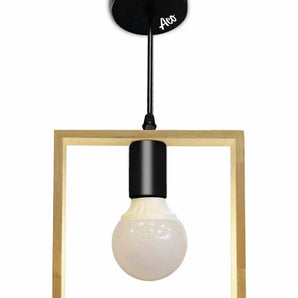 WOODEN SQUARE PENDANT LIGHT