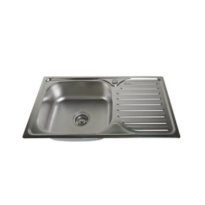 SINGLE BOWL STAINLESS STEEL KITCHEN SINK WITH DRAINER 63X44X20CM