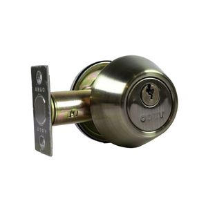 DEADBOLT SINGLE CYLINDER ANTIQUE BRASS