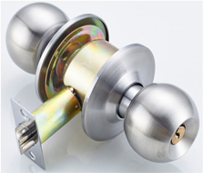 KNOBSET CYLINDRICAL PRIV ROUND SATIN STAINLESS STEEL