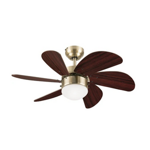 WESTINGHOUSE CEILING FAN TURBO SWIRL 6-BLD 30" ANTIQUE BRASS
