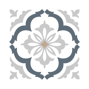 HOMER SELF ADHESIVE FLOOR TILES  FLOWER GRAY