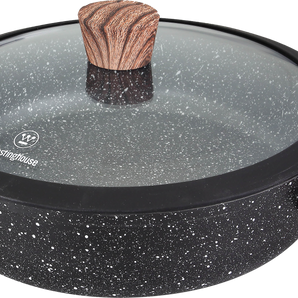 WESTINGHOUSE LOW CASSEROLE WITH GLASS LID FORGED ALUMINUM 28cm