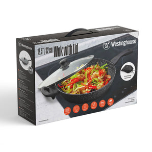 WESTINGHOUSE 32cm Forged Aluminum Wok With Lid