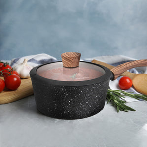 WESTINGHOUSE  SAUCEPAN WITH GLASS LID FORGED ALUMINUM 16cm