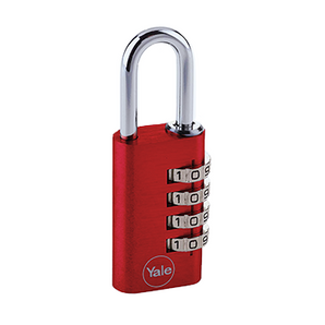 PADLOCK COMBINATION 4-DIGIT ALUMINUM 28.5MM RED