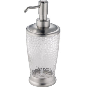 RAIN SOAP PUMP 3.25X8.25 CLEAR/BRUSHED STAINLESS STEEL