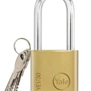 ESSENTIAL BRASS. PADLOCK 30MM LONG SHACKLE