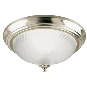 LIGHT FIXTURE 1-LIGHT FROSTED SWIRL GLASS. 5.87H BRUSH NICKEL
