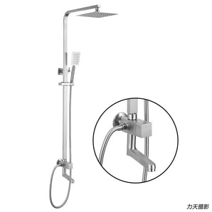 SHOWER BAR SET ON-WALL SQUARE STAINLESS STEEL