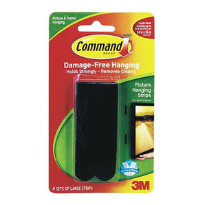 COMMAND PIC HANGING STRIPS L 4PC BLACK