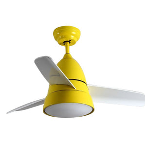 ANORE 3-BLADE CEILING FAN WITH LED LIGHT 36" YELLOW
