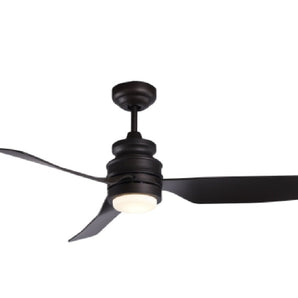 SAMIRA 3-BLADE CEILING FAN WITH LED LIGHT 44" RUBBED BRONZE