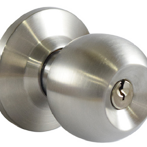 KNOBSET CYLINDRICAL ENTRANCE SATIN STAINLESS STEEL