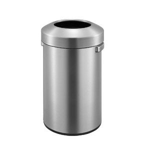 URBAN COMMERCIAL TRASH BIN 60L BRUSHED STAINLESS STEEL