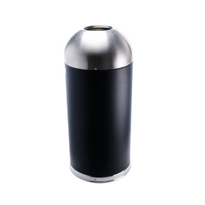 ETERNAL COMMERCIAL TRASH BIN 56L BLACK/BRUSHED STAINLESS STEEL