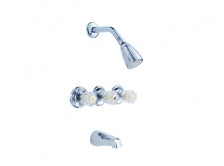 TUB AND SHOWER FAUCET IN/W STANDARD 3-KNB HANDLE CHROME