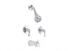 TUB AND SHOWER FAUCET MELROSE DOUBLE HANDLE CHROME