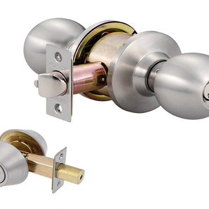 COMBINATION SET DOUBLE CYLINDER SATIN STAINLESS STEEL