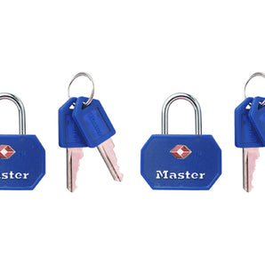 MASTER LOCK PADLOCK METAL 35MM W/ CVR. BLU/RED 2KA