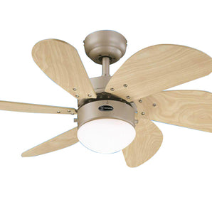 CEILING FAN TURBO SWIRL 6-BLD 30" B. ALUMINUM