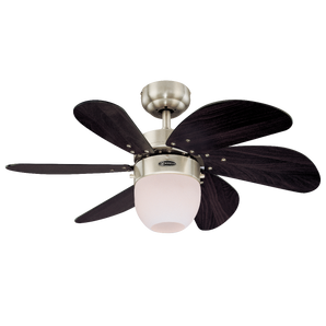 CEILING FAN TURBO SWIRL CFL 6-BLD 30 CHROME