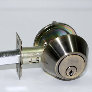 DEADBOLT SINGLE CYLINDER ANTIQUE BRASS