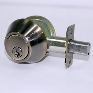 DEADBOLT DOUBLE CYLINDER ANTIQUE BRASS